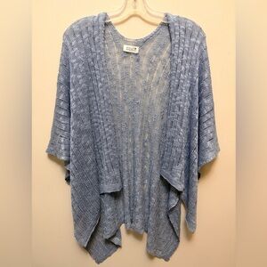 Gorgeous MOLLY BRACKEN  Light Blue Open-Front Poncho